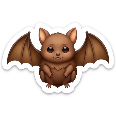 sleeping bat covering itself with wings sticker
