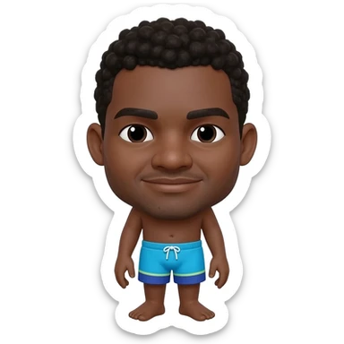 Black American man swim brief with feet  sticker