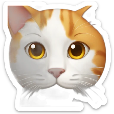 ginger and white cat with scar on left eye sticker