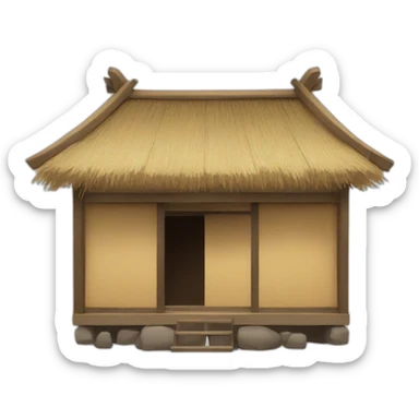 a Chinese-style hut with a hay roof sticker