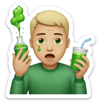 Guy throwing up everywhere  sticker