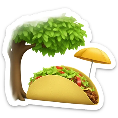 Taco lounging under a tree sticker