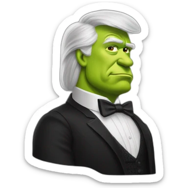 Trump qui sert la main de shreks sticker