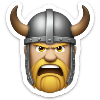 Angry Viking Head sticker