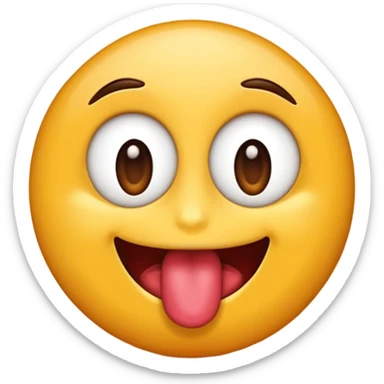 Un emoji de una cara guiñando el ojo sacándola lengua festejando cumpleaños y mandando un beso sticker
