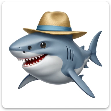 Requin avec un chapeau sticker
