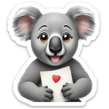 a koala who send a message sticker