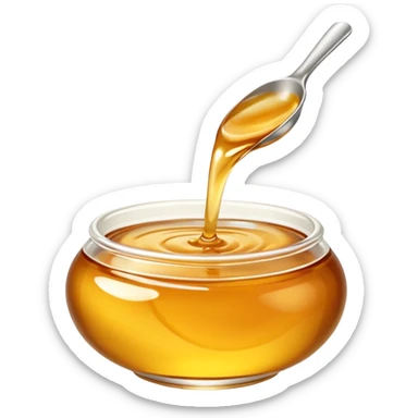 small swirl of pale golden syrup, glossy and thick, no face, no jar or extras, soft lighting, subtle shadows, emoji scale sticker