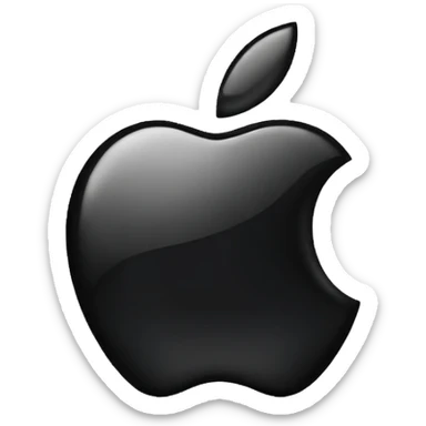 apple logo black colour sticker