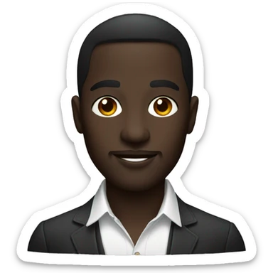 stylish portrait of dark-skinned male sticker