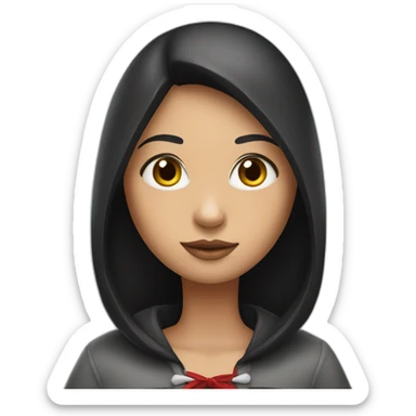 red-ridding-hood-long-straight-black-hair-with-white-streak-hair sticker