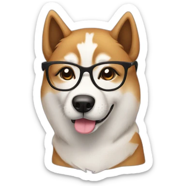 Siba inu with glasses sticker