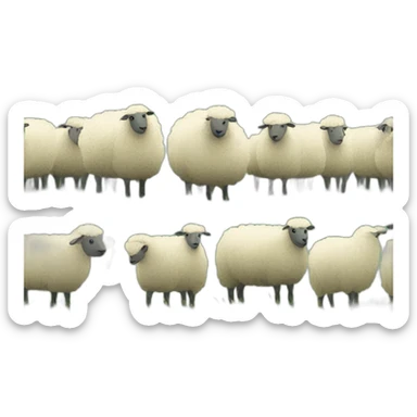 5 sheep stay field sticker