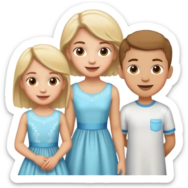 happy girl with boys indoors sticker