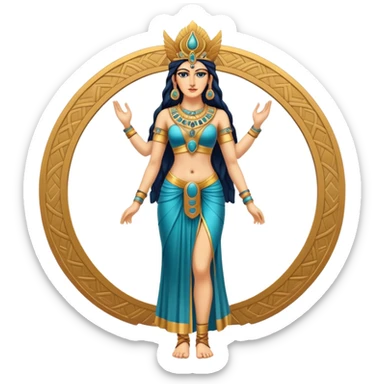 fullbody realistic annunaki attractive female Inanna Goddess sticker