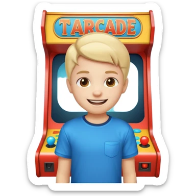 Retro Arcade Kid sticker