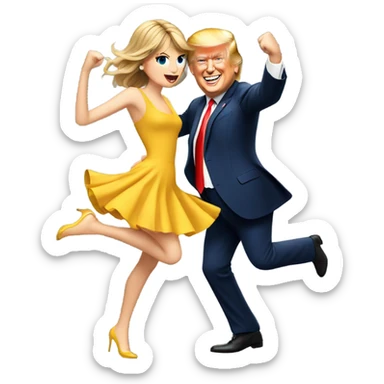 Trump and Taylor Swift dancing sticker