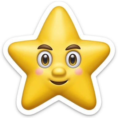 ESTRELLA DE SUPER MARIO SIN NARIZ Y SIN Boca nadams los ojos sticker