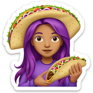police holding taco with purple long hair sticker