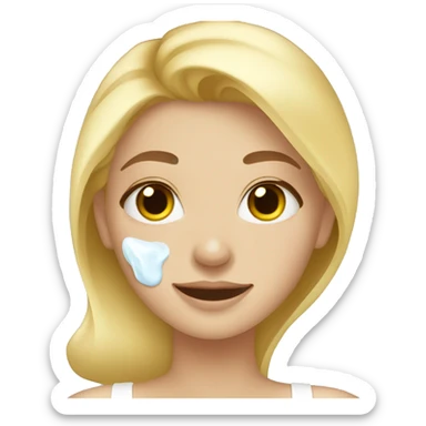 Blonde girl doing skin care sticker