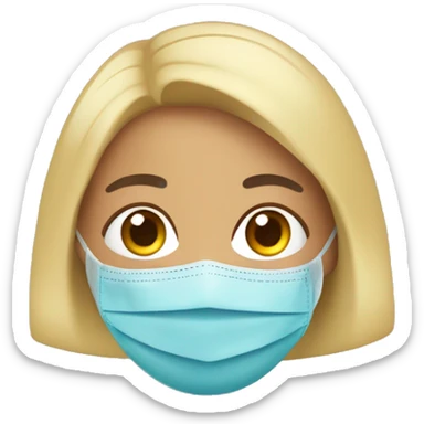 mujere rizada con mascarilla  sticker