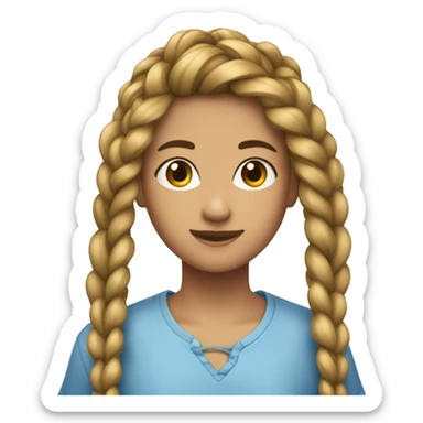 adolescente con una trenza  sticker