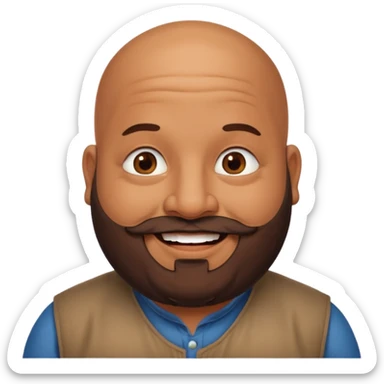 Fat bald indian with beard sticker