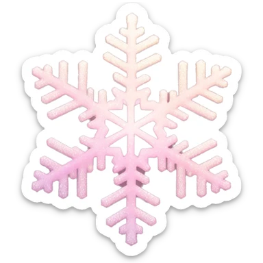 Pastel Pink Snowflake "A delicate pastel pink snowflake with glowing edges, shimmering glittery patterns, and a soft magical light surrounding it." sticker