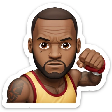 LeBron James punch sticker