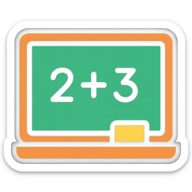 color outline icon of a classroom chalkboard with chalk sticker