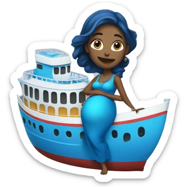 Pregnant blue genie ferry sticker
