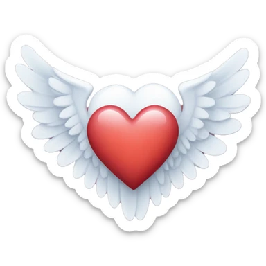 heart with angel wings sticker