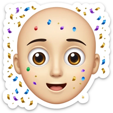 excited face with wide eyes and confetti sticker