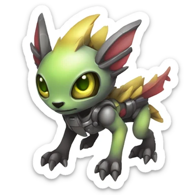 cute cool edgy ethereal alien punk Digimon-Fakemon-animal full body sticker
