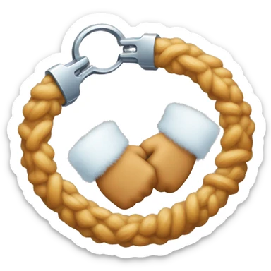 Fuzzy handcuffs sticker