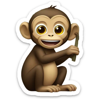 monkey eating a tree sticker