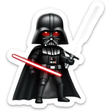 dark vador en position de combat qui tien un sabre laser rouge sticker
