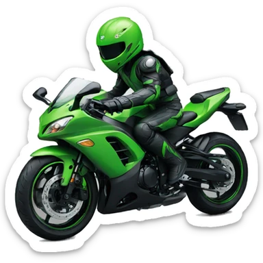 Ninja driving Kawasaki ninja sticker