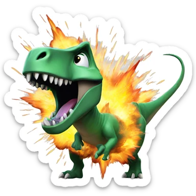 dinosaur exploding sticker
