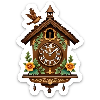 vintage cuckoo clock sticker