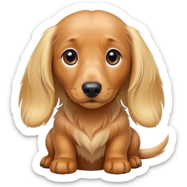 blonde long-haired daschund puppy sticker