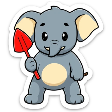 elephant mafia enforcer with a spanking paddle sticker