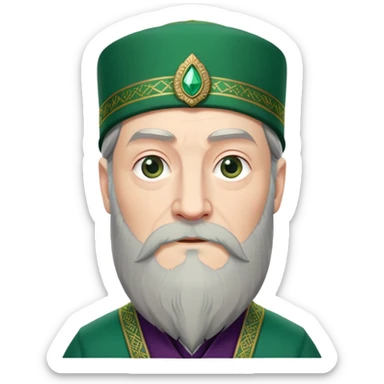 albus dumbledore from harry potter with green turkish fez hat and decorative motifs, no gem sticker
