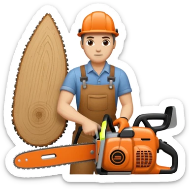 Sculptor with chainsaw sticker