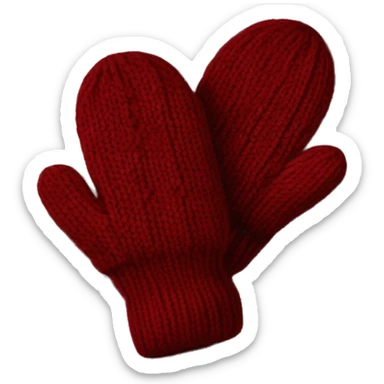 Knitted burgundy pair of mitten sticker