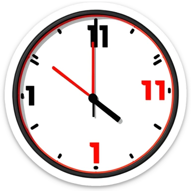 emoji with black background, '11:11' in red digital clock numbers, circular shape, no extra elements sticker