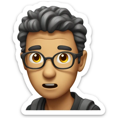 astonished man sticker