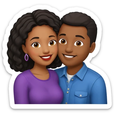 Black couple kissing sticker