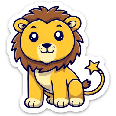 lion with stars sticker