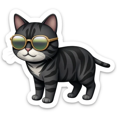 Cat wearing sunglasses sticker